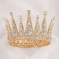thumbnail image 4 of Zhuge Tiara de boda para novia, diadema de princesa, corona de novia, joyería para el cabello con diamantes de imitación de cristal, decoración para novia, cumpleaños, graduación, boda (plateada), 4 of 4