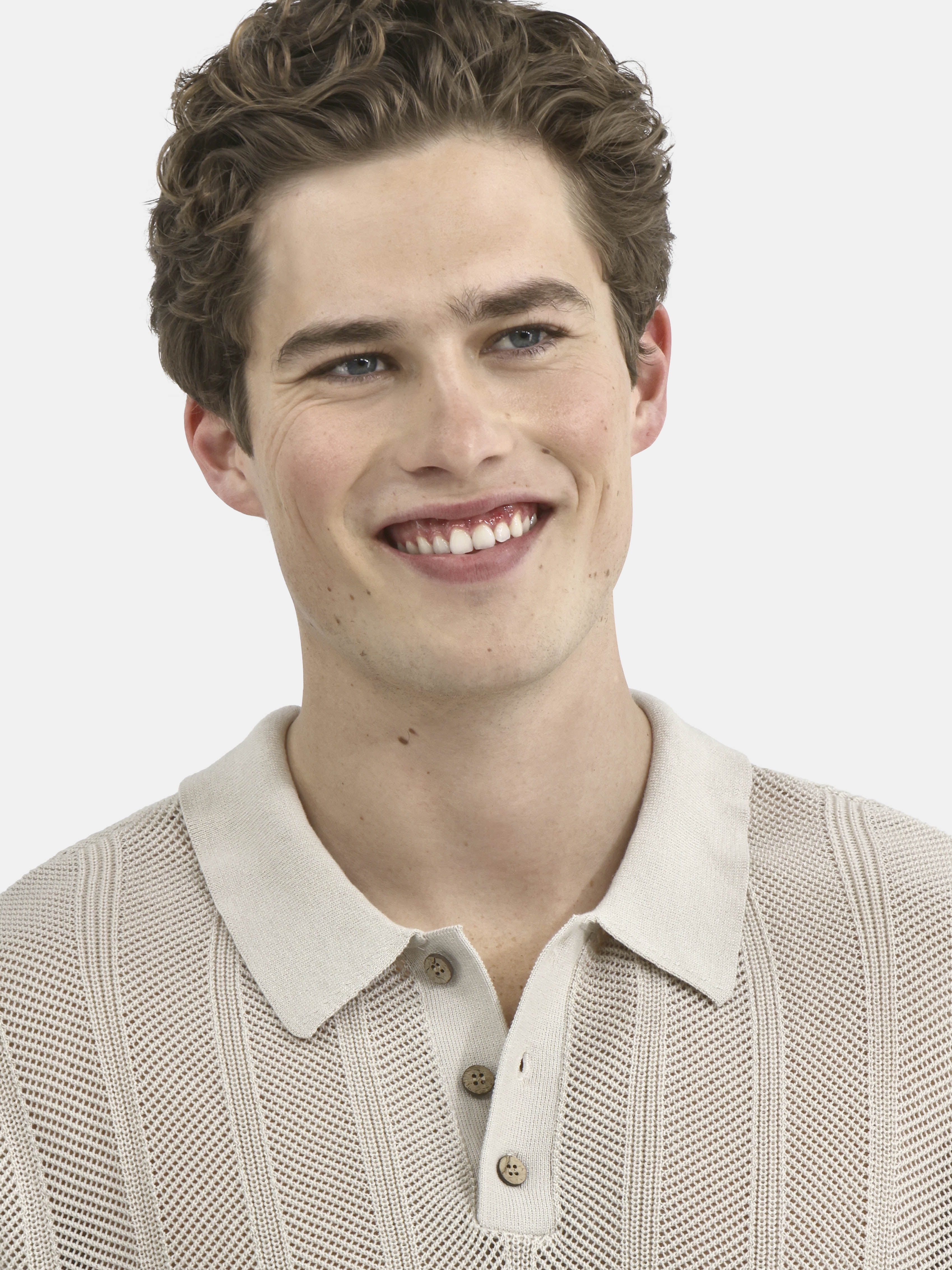 No Boundaries Drop Needle Stich Polo Sweater, Men's and Big Men's