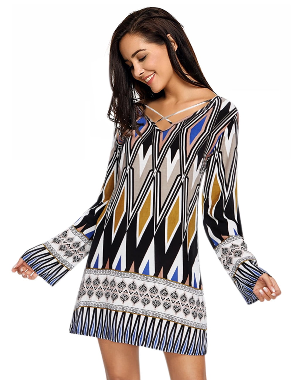 Bohemian loose casual dress Clearance