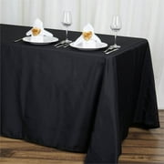 BalsaCircle 90" x 132" Polyester Rectangular Tablecloth - Black