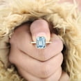 thumbnail image 6 of CHIRAGEMSJEWEL 8X6MM / 1.5 Ct Aquamarine Promise Ring ,March Birthstone Bezel Setting Solitaire Ring Christmas Gift for Love, 6 of 8