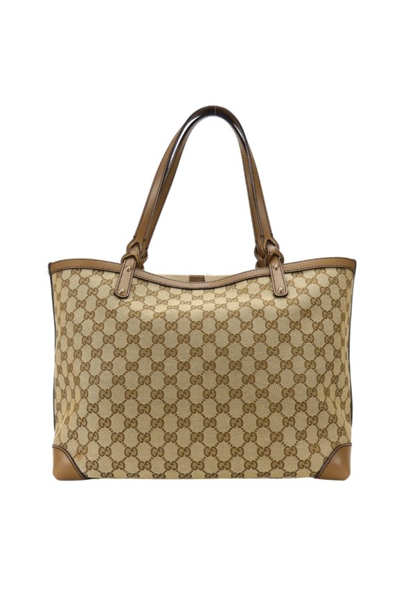 Pre-Owned Gucci Tote Bag 247209 GG Canvas Beige Camel Women's GUCCI