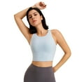 thumbnail image 6 of Wancir High Neck Sports Bra for Women Longline Medium Impact Workout Crop Tank Tops Wirefree Padded Yoga Bra Gym, 6 of 9