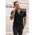 thumbnail image 5 of COOFANDY Men's Dress Shirts Slim Fit Wrinkle-Free Short Sleeve Casual Button Down Shirt, 5 of 6