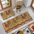 thumbnail image 4 of Area Rooster Hen Kitchen Rugs Sets of 2 Large Floor Sunflower Mats Non Slip Carpet Retro Fuzzy Washable Pads 47x17 + 24x17 in, 4 of 6