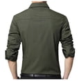 thumbnail image 2 of Trybuy Fashionable Army Green Cotton Casual Shirt for Men, 2 of 4