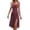 Wine, variant on Elara Ladies' Summer Sexy Camisole Dress With Zip Ties And Split Print Round Neck Polka Dot Dress