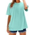 thumbnail image 3 of V-Neck Women's Short Sleeve T-shirt Women'S Loose And Comfortable Oversized Trendy T Shirt Top,Green Women's Short sleeve T-shirt XL, 3 of 9