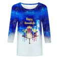thumbnail image 5 of Mceream Hanukkah Short Sleeve Shirts for Women Trendy Crew Neck Summer Tops Trendy White Tee Shirt Business Casual Blouses Boho Print Fashion Spring Clothes 2025 Blusas Para NiñAs M, 5 of 5