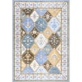 thumbnail image 3 of Wondo Moroccan Vintage Trellis Area Rug - Machine Washable Non-Slip Low-Profile 5x8 Floor Carpet for Living Room, Bedroom, Dining Room, Office & Nursery, Blue, 3 of 9