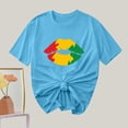 thumbnail image 1 of Puntoco Liquidación de camisetas cortas para mujer, camiseta de manga corta con cuello redondo y estampado informal a la moda para mujer, 1 of 3