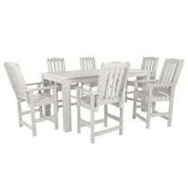 Highwood 7-pc Lehigh Dining Set - 42" x 84" Rectangle Table, Counter Height, Outdoor, Eco-friendly, Synthetic Wood