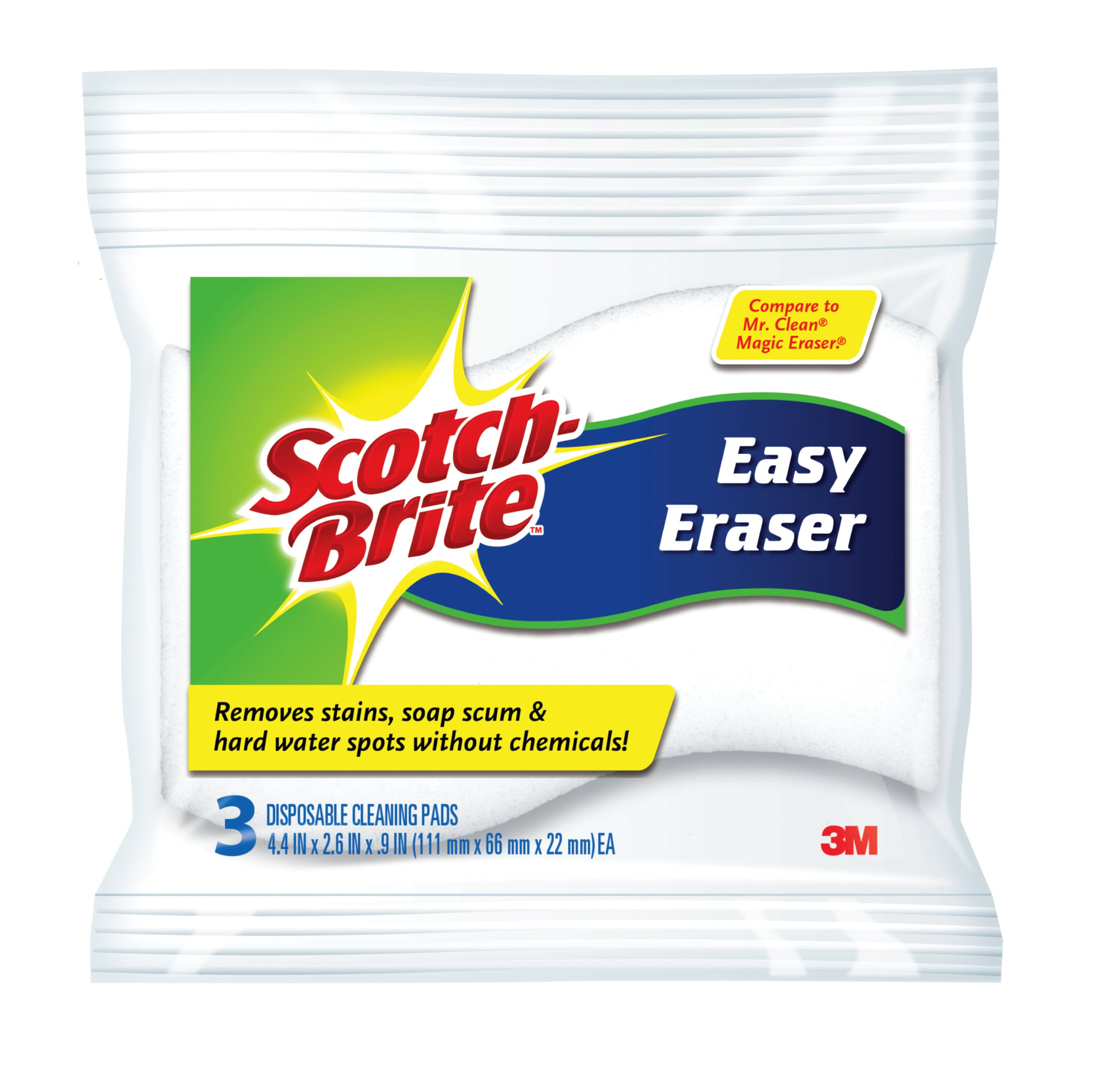 ScotchBrite Easy Eraser, 3 Disposable Pads