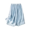 thumbnail image 6 of Umfun Women Elastic Waist Wide Leg Culottes Casual Linen-Blend Trousers with Side Pockets Loose Fit for Summer and Everyday Wear, 6 of 10