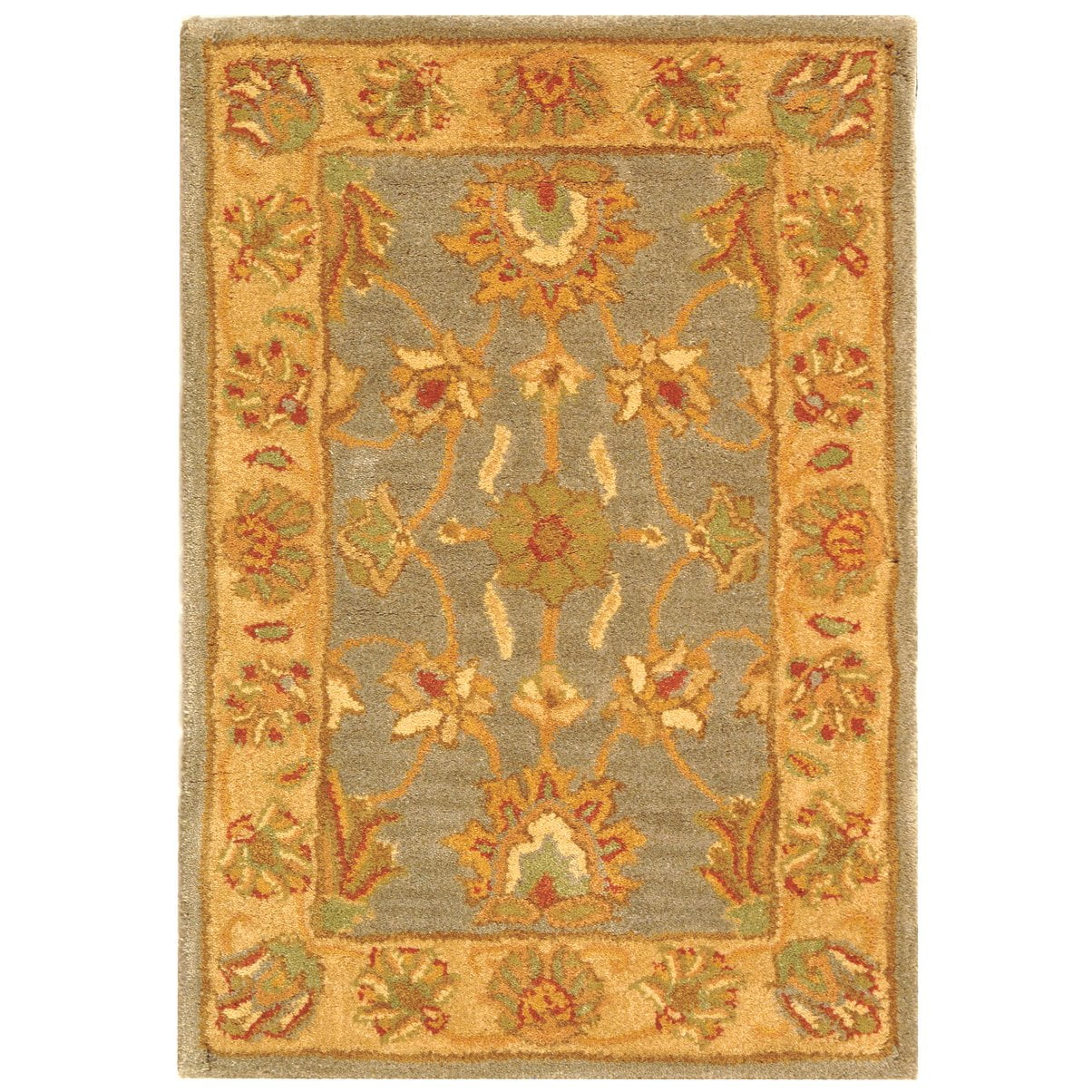 SAFAVIEH Heritage Regis Traditional Wool Area Rug, Blue/Beige, 2' x 3'