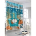 thumbnail image 3 of Fsddascl Thanksgiving Beach Shower Curtain Set - Long 72" x 84" Washable Bathtub Curtain with 12 Hooks, Pumpkin Coastal Anchor Starfish Waterproof Fabric Stall Shower Curtains for Bathroom/Bathtub, 3 of 6