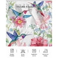 thumbnail image 5 of Watercolor Pink Ruffle Bed Skirt King Size Blue Hummingbird Flowers Pastoral Plant Adjustable Elastic Dust Bed Skirts Wrap Around Bedskirt Wrinkle Free Easy Fit with 16 Inch Drop, 5 of 8