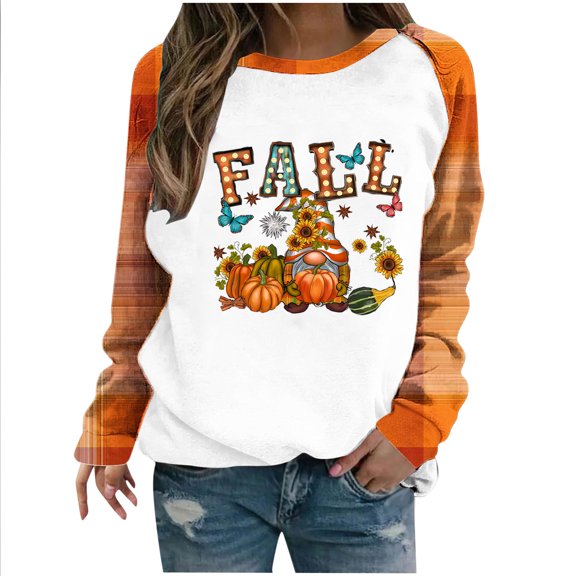 Dyegold Women Thanksgiving Shirts Teen Girls Pumpkin Gnome Shirts Pull Over Sweaters Womens Oversized Sweatshirt Fall Outfits Oversized ​Halloween ​Womens Hoodies ​Fall Savings