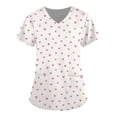 thumbnail image 1 of LSLJS Blouse de Mode pour Femmes à Manches Courtes Col en V Uniforme de Travail avec Poche, Blouses Médicales pour Femmes, 1 of 3