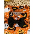 thumbnail image 5 of Raccmtaty Baby Boys Summer Outfits Halloween Pumpkin Ghost Print Short Sleeves T-Shirt and Elastic Shorts Set for 2 Piece Clothes, 5 of 7