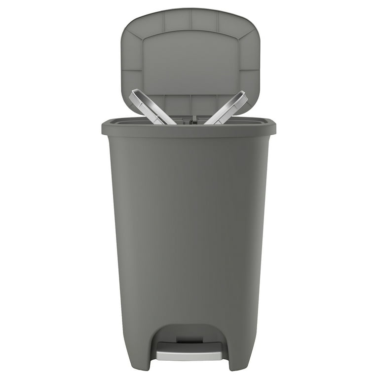 Glad Kitchen Trash Can | Large Plastic Waste Bin with Odor Protection of  Lid | Hands Free with Step On Foot Pedal and Garbage Bag Rings, 20 Gallon