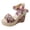 Pink, variant on Women's Platform Wedges Sandals Open Toe High Heels Cute Tie Bowknot Ankle Strap Slip on Boho Comfortable Dressy Summer Walking Shoes Black Size 8.5