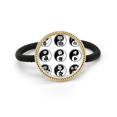 thumbnail image 1 of Culture Yin-yang Fleur Ronde Conception Argent Métal Cheveux Cravate et Bande de Caoutchouc Coiffe, 1 of 3