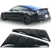 Ikon Motorsports Compatible with 05-14 Mustang Panel Translucent Smoked Rear Quarter Side Window Louvers Scoop Cover Vent Slotted 2005 2006 2007 2008 2009 2010 2011 2012 2013 2014