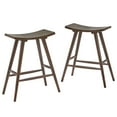 thumbnail image 2 of Weston Home Danville Solid Wood 24" Counter Stool, Set of 2, Dark Walnut Finish, 2 of 6