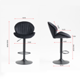 thumbnail image 2 of Modern Bar Stools Set of 2, Adjustable Barstools with Back 360° Rotation and Footrest, Ergonomic Design, Counter Height Bar Chairs for Kitchen Island, Black, 2 of 6