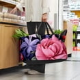 thumbnail image 6 of Fragmented Flowers Large Foldable Oxford Cloth Beach Bag Storage Bin Shopping Basket Cube Organizer, 6 of 7