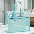 thumbnail image 5 of Clear Bag for Stadium Events, Waterproof Large Capacity File Bag, See Through Bag for Concerts,Travel and Festivals, Smooth Zipper and Handles for Women Purse, 5 of 5