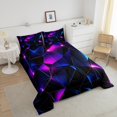 thumbnail image 4 of Erosebridal Chic Geometric Bedding Twin Comforter Set, Black Purple Down Comforter, Modern Abstract Decor, Reversible 2pcs, 4 of 8