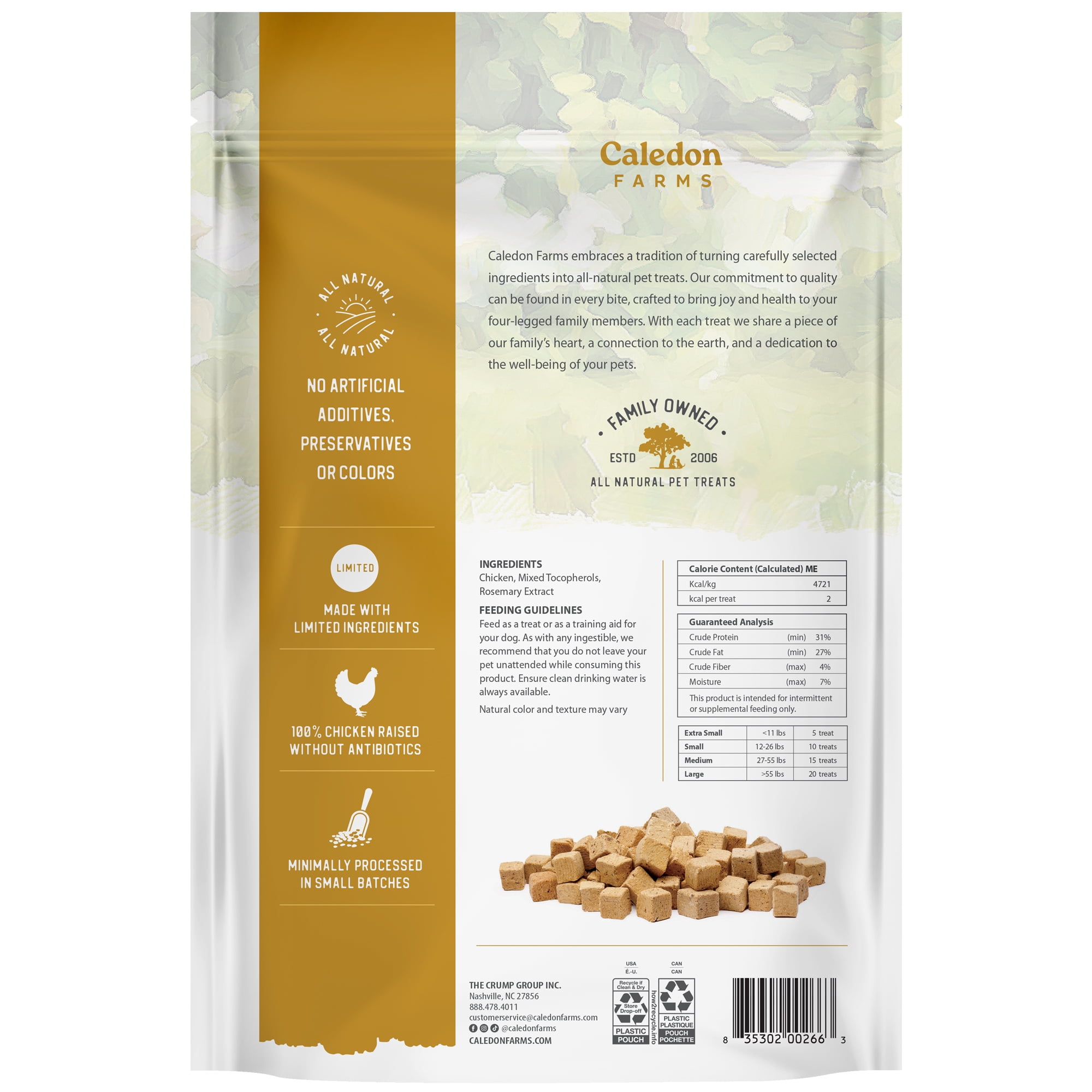 (24 pack) Caledon Farms Chicken Topper for Dogs, 4.4 oz Bag