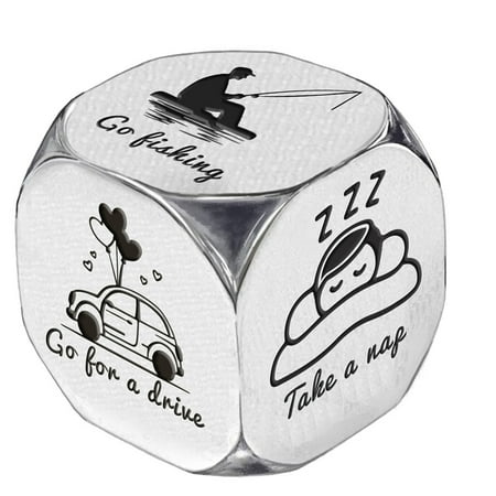 1 Set 201 Stainless Steel Dice for Boyfriend Girlfriend Date Night Gift with Pull-out Box Stainless Steel Color Mixed Shapes 16x16x16mm DIY