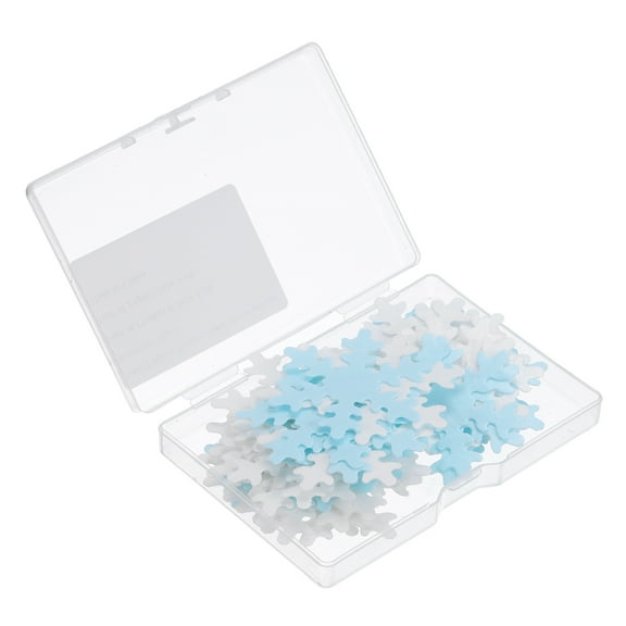 Uxcell Cake Toppers 25Pcs White & 25Pcs Blue Snowflake Cake Toppers Cake Decorations for Wedding Birthday Party