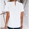 thumbnail image 3 of Baywell Women Shirt Dressy Casual Work Tops Chiffon Blouse Summer Short Sleeve Shirts, 3 of 6