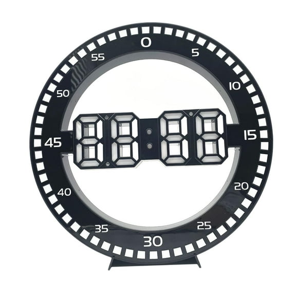 Reloj digital LED 4, reloj de pared grande 3D con pantalla LED y USB, relojes electrónicos con alarma Blanco cuenta segundo