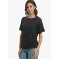 thumbnail image 5 of Womens Casual T Shirts Dolman Short Sleeve Shirts Boat Neck Ruched Tops Summer Lightweight Clothes, 5 of 6