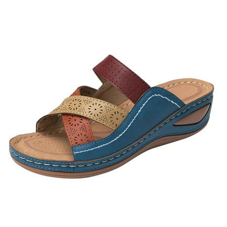

Betiyuaoe Shoes for Women Summer Ladies Sewing Soft Beach Outdoor Vacation Casual Sandals Shoe