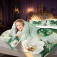 thumbnail image 5 of Homewish Watercolor Butterfly Queen Bedding, Chic White Blossoms Bedding Comforter Set Queen, Green, Reversible 7 Pieces, 5 of 7