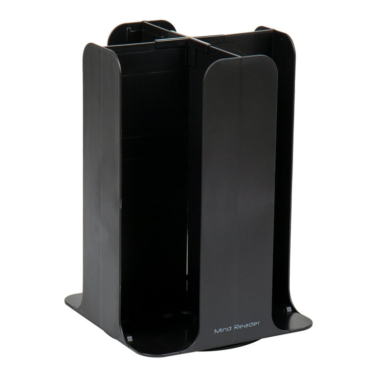 Mind Reader Cup and Lid Carousel, Countertop Org, Coffee Bar, Beverage Cup Holder, Plastic, Black