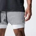 thumbnail image 6 of LYMAYTER S-3XL Men Sweat Shorts Summer Dual-Layer Jogger Shorts Casual Breathable Slim Running Shorts, 6 of 7
