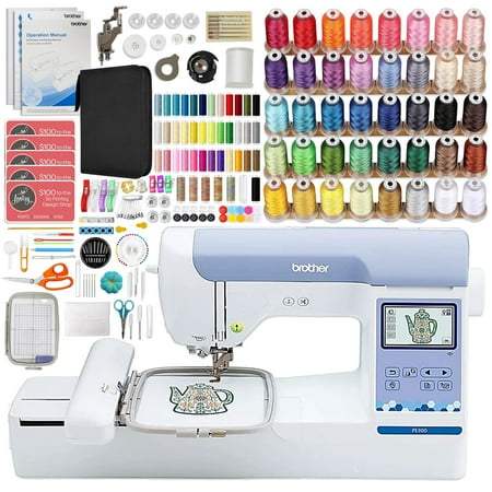 Brother PE900 5" x 7" Embroidery Machine Bundle with 250+ Accessories