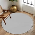 thumbnail image 3 of Grey Large Area Rugs for Bedroom Living Room, Soft Non Slip Carpet Bedside Rug, Modern Pure Gray Round Floor Cover Kitchen Accent Rug 8' for Dining Room/Office, 3 of 9