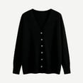 thumbnail image 3 of Girls Lightweight Cardigan Sweater Size 7 Basic Open Front V Neck Cardigans School Uniform Kids Casual Cute Outwear Black, 5-6 Y, 3 of 6
