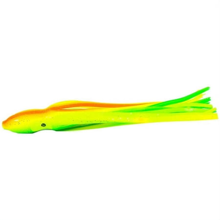 Boone Bait Big Game Trolling Skirt 4-1/4 10-Pack Chartreuse/Orange/Green Belly