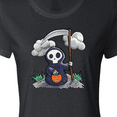 thumbnail image 4 of Inktastic Halloween Trick or Treating Cute Grim Reaper Women's T-Shirt, 4 of 5