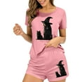 thumbnail image 4 of Censtreet Women's Pajama Sets Halloween Short Sleeve Pjs 2 Piece Top and Shorts Sleepwear Comfy Soft Lounge Sets S-XL, 4 of 7