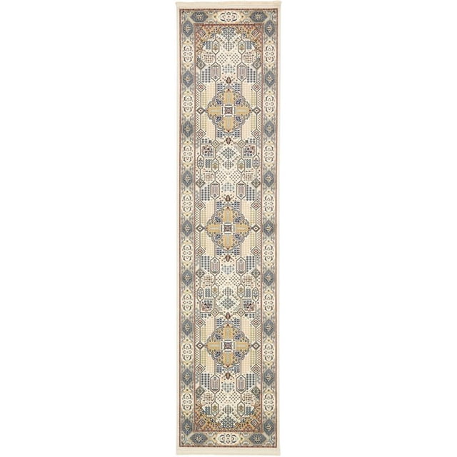 Unique Loom Narenj Medallion Design Area Rug 3' x 13' Runner Ivory/Tan